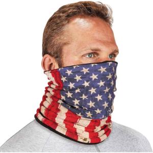 imageErgodyne NFerno 6491 Reversible Neck Gaiter Multiple Ways to Wear Headband or Face Mask Fleece LinedAmerican Flag