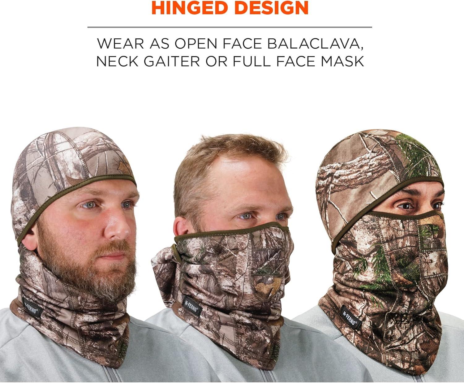 imageErgodyne NFerno 6823 Balaclava Ski Mask WindResistant Face Mask Hinged Design to Wear as Neck GaiterCamouflage