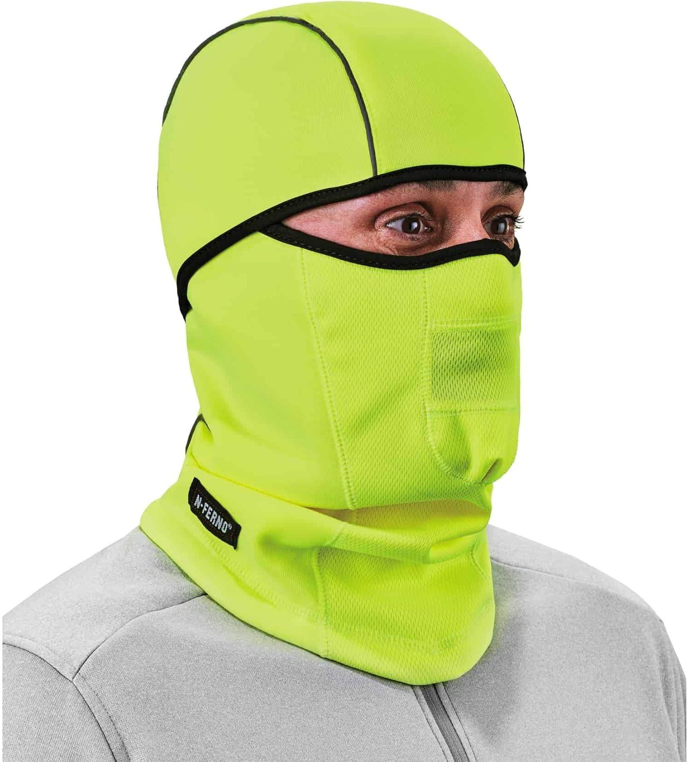 imageErgodyne NFerno 6823 Balaclava Ski Mask WindResistant Face Mask Hinged Design to Wear as Neck GaiterLime