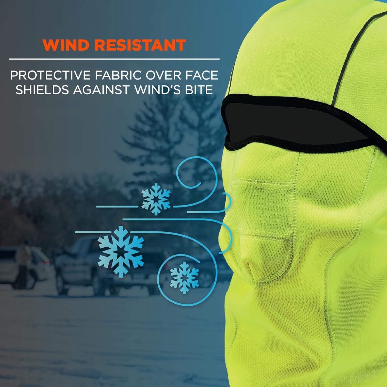 imageErgodyne NFerno 6823 Balaclava Ski Mask WindResistant Face Mask Hinged Design to Wear as Neck GaiterLime