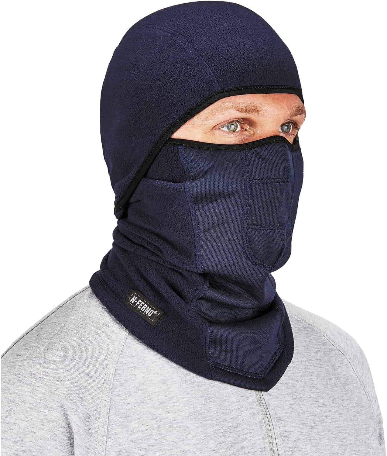 imageErgodyne NFerno 6823 Balaclava Ski Mask WindResistant Face Mask Hinged Design to Wear as Neck GaiterNavy