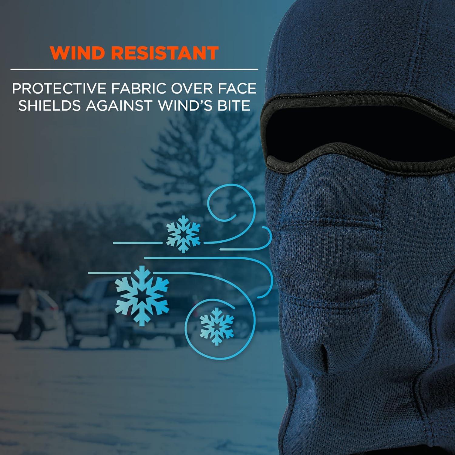 imageErgodyne NFerno 6823 Balaclava Ski Mask WindResistant Face Mask Hinged Design to Wear as Neck GaiterNavy
