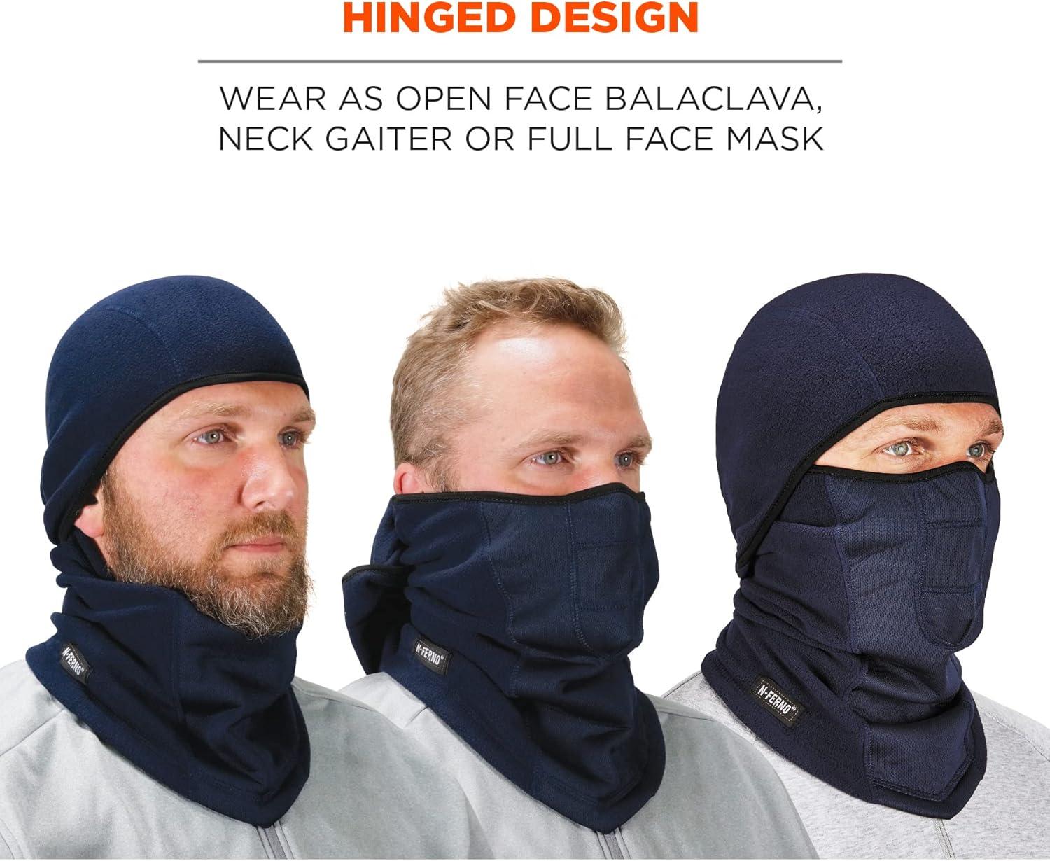 imageErgodyne NFerno 6823 Balaclava Ski Mask WindResistant Face Mask Hinged Design to Wear as Neck GaiterNavy