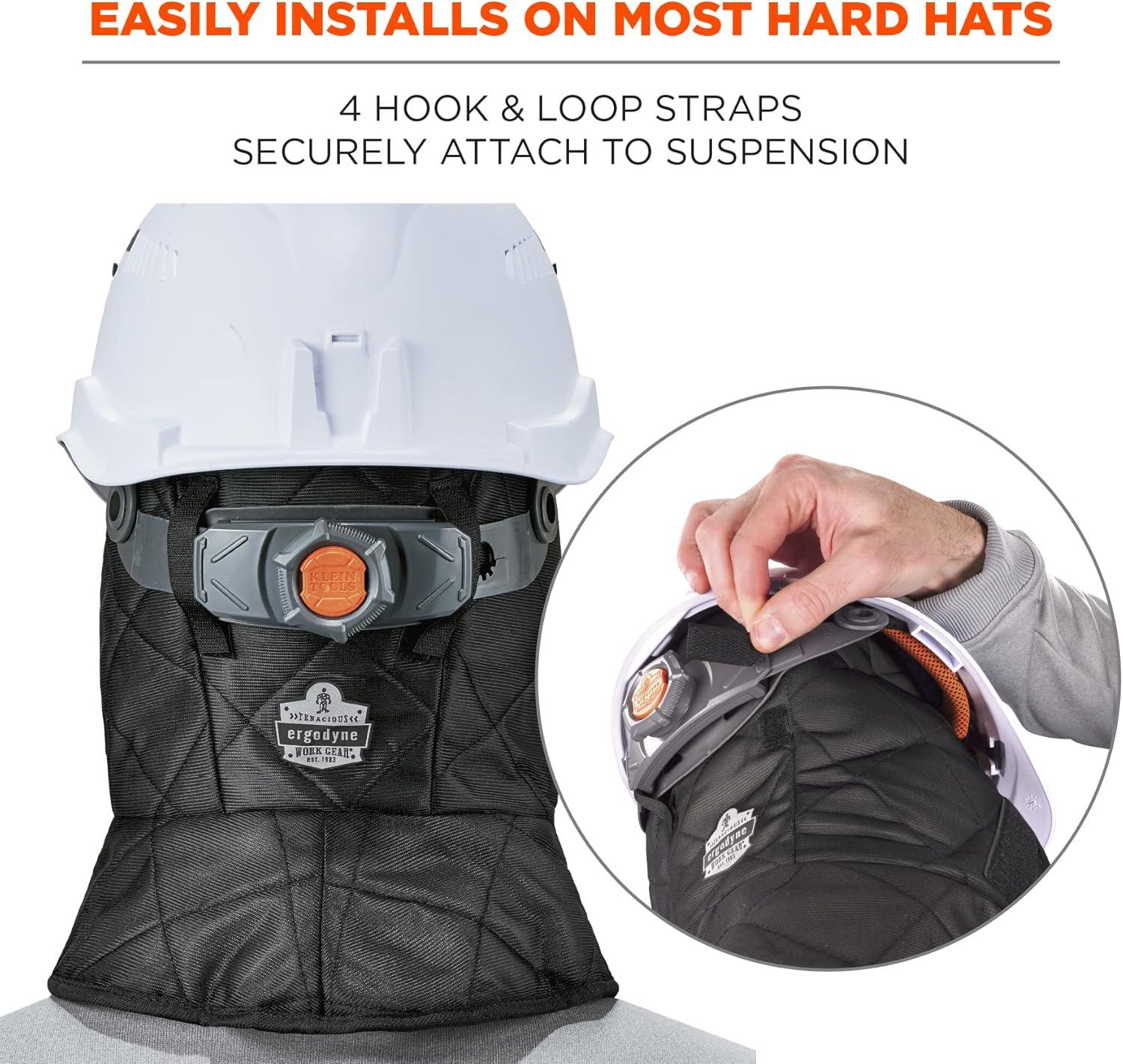 imageWinter Hard Hat Liner Insulated Sherpa Fleece Lined Shoulder Length Ergodyne NFerno 6952BlackOne Size Pack of 4