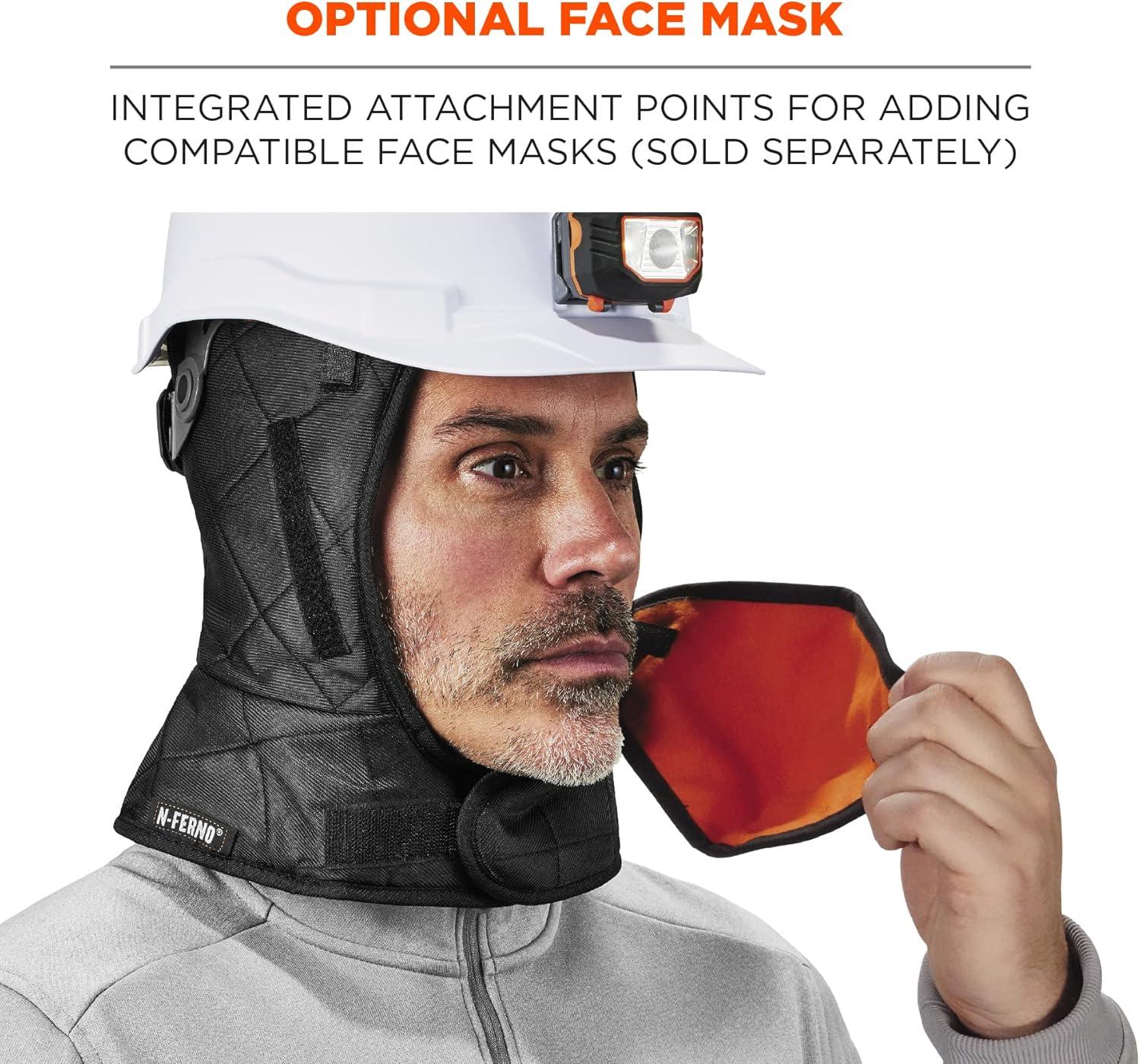 imageWinter Hard Hat Liner Insulated Sherpa Fleece Lined Shoulder Length Ergodyne NFerno 6952BlackOne Size Pack of 4