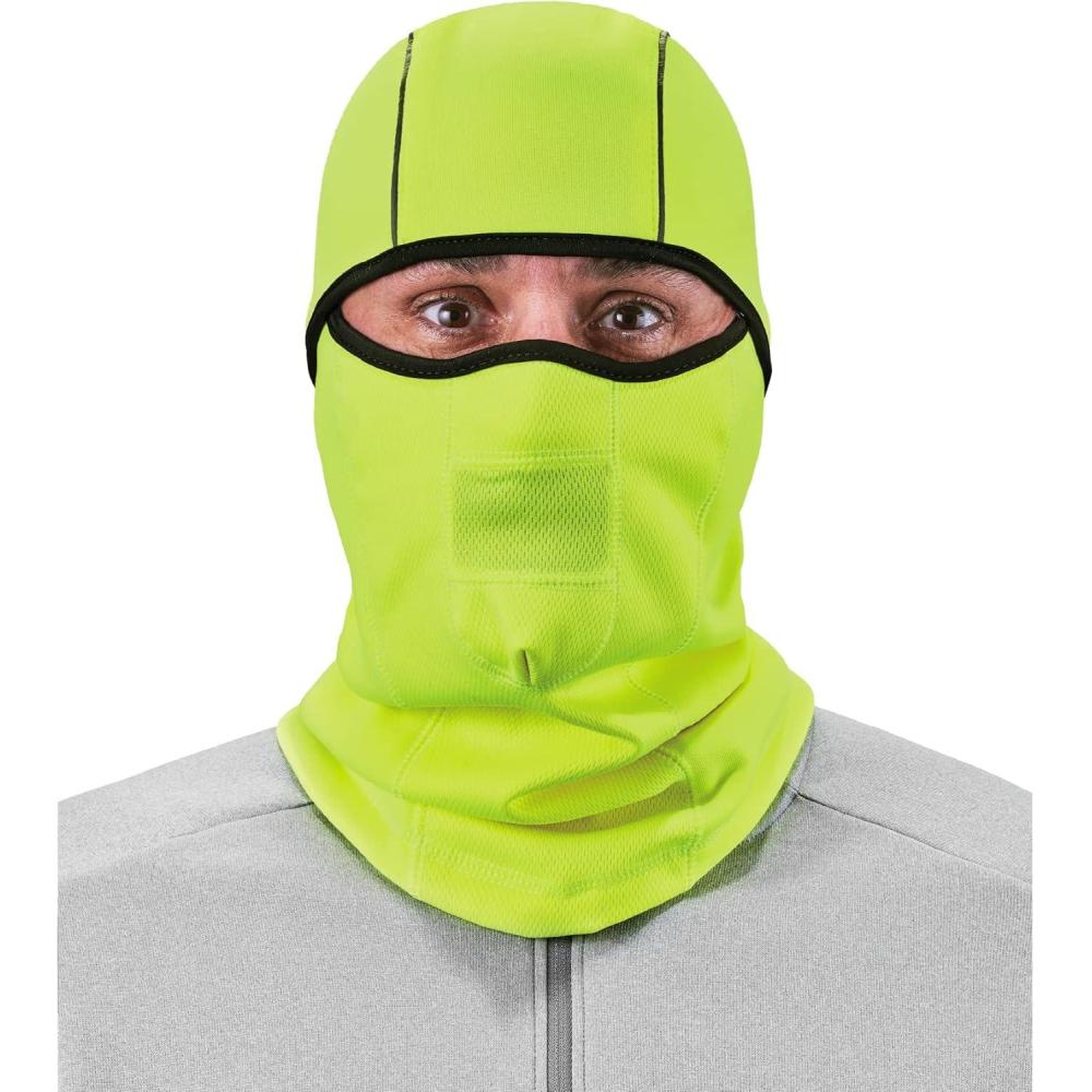 imageErgodyne NFerno 6823 Balaclava Ski Mask WindResistant Face Mask Hinged Design to Wear as Neck GaiterLime