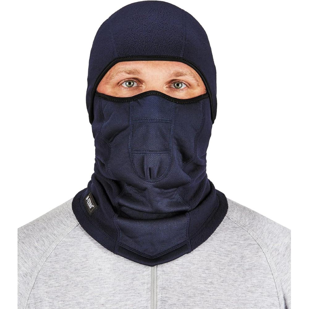 imageErgodyne NFerno 6823 Balaclava Ski Mask WindResistant Face Mask Hinged Design to Wear as Neck GaiterNavy