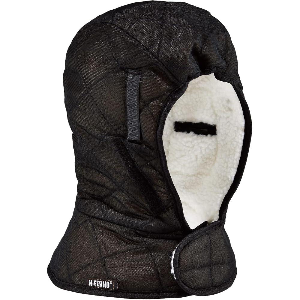 imageWinter Hard Hat Liner Insulated Sherpa Fleece Lined Shoulder Length Ergodyne NFerno 6952BlackOne Size
