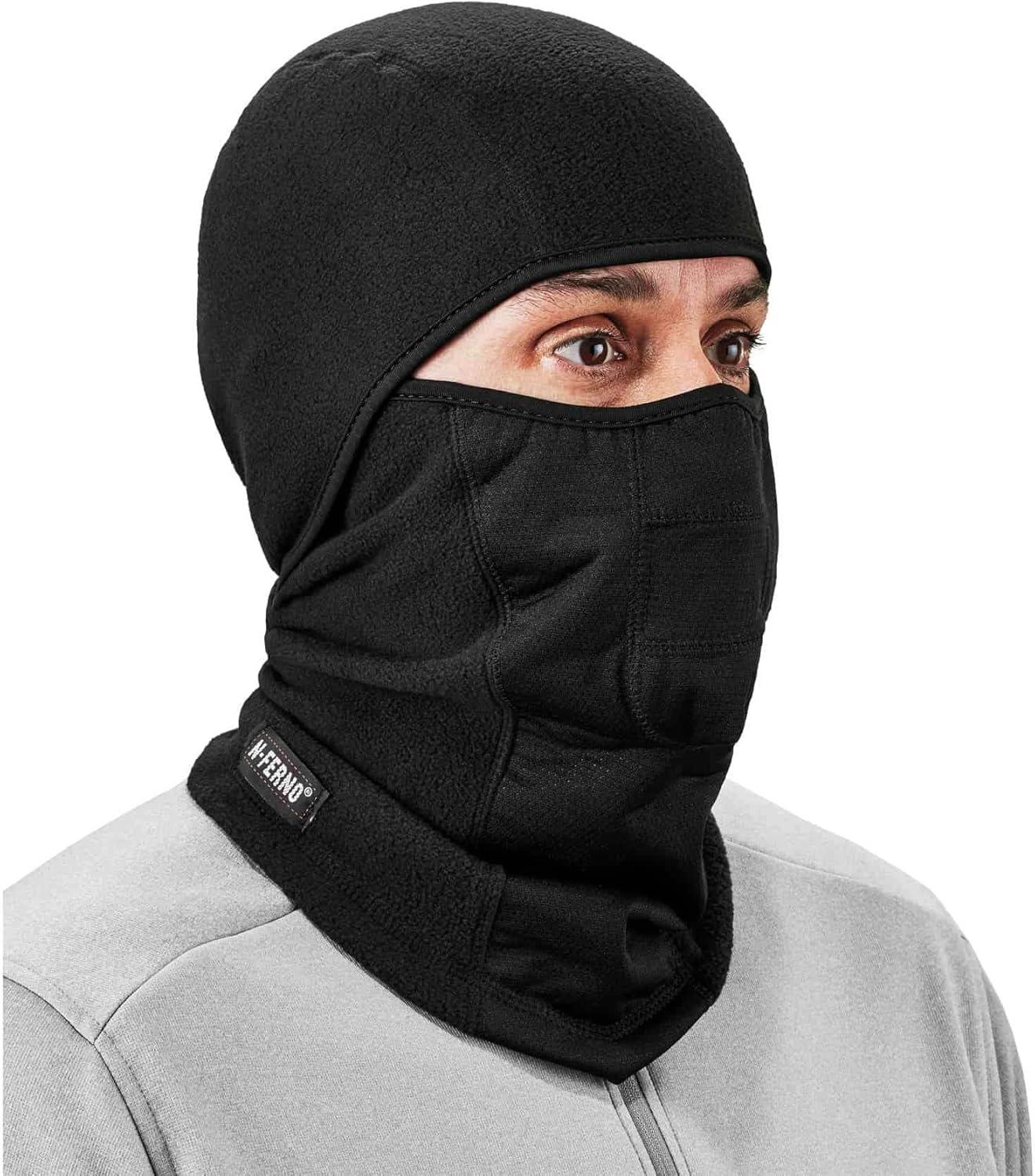 imageErgodyne NFerno 6823 Balaclava Ski Mask WindResistant Face Mask Hinged Design Each Black One Size