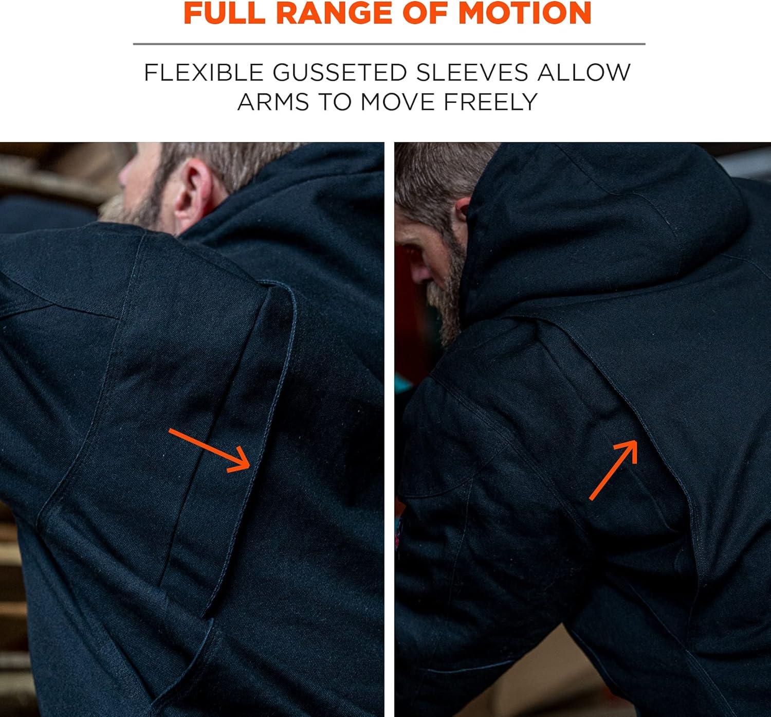 imageErgodyne Standard Duck Canvas Winter Work Jacket Sherpa Fleece Lined Black Extra Large4XLarge