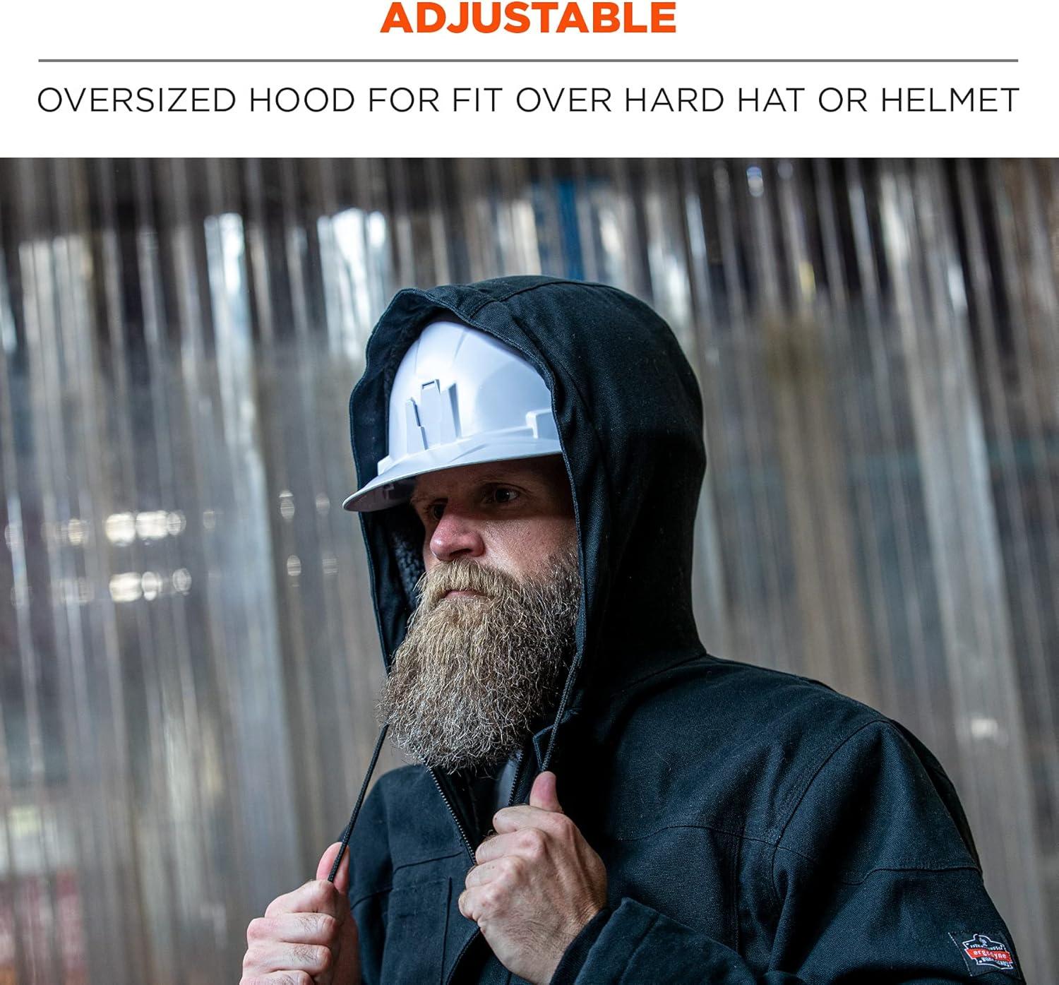 imageErgodyne Standard Duck Canvas Winter Work Jacket Sherpa Fleece Lined Black Extra Large4XLarge