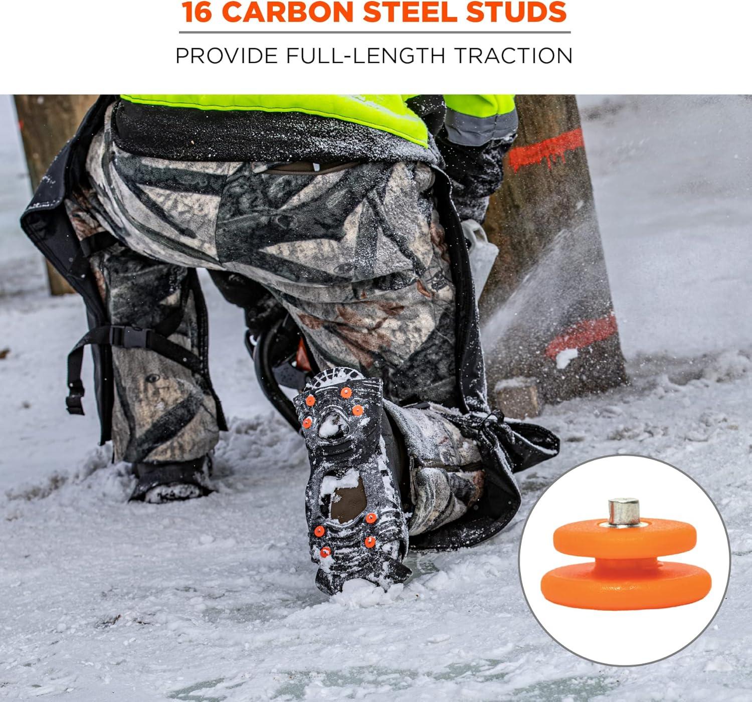 imageErgodyne TREX 6300 SlipOn Traction Cleats for Snow and Ice with 8 Carbon Steel Spike GripsMedium