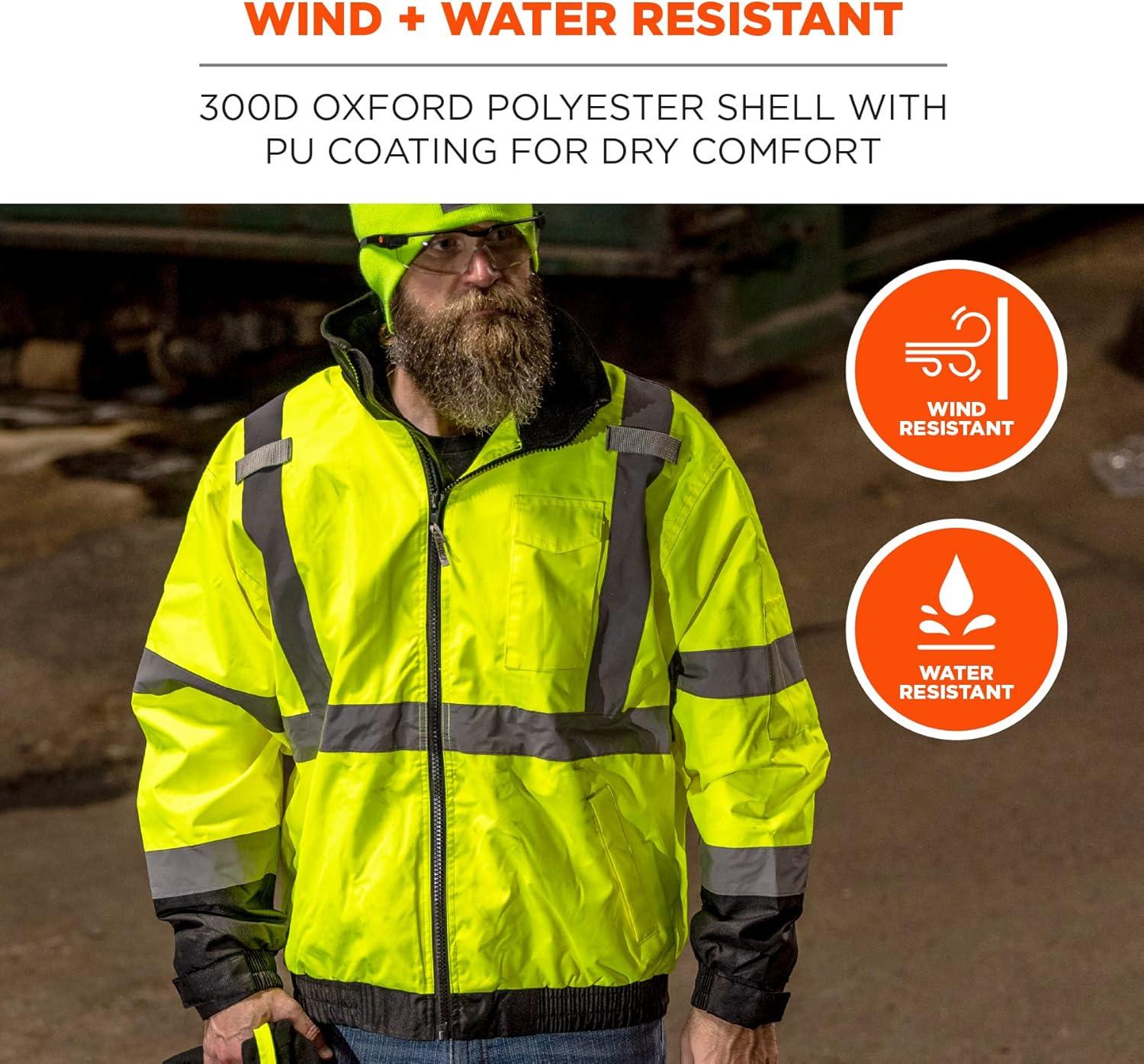 imageErgodyne unisex adult 3in1 Hivis 3 in 1 Hi Vis Winter Bomber Jacket Lime XXLargeLime