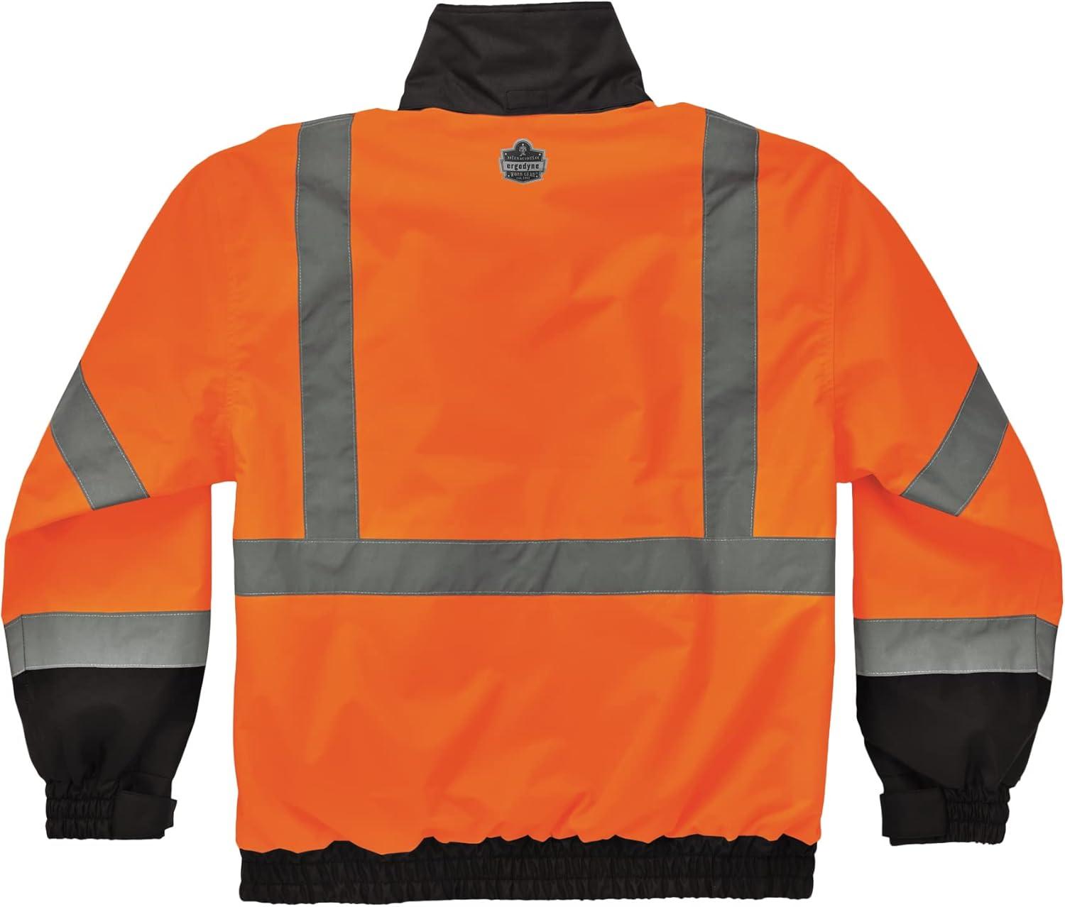 imageErgodyne unisex adult 3in1 Hivis 3 in 1 Hi Vis Winter Bomber Jacket Lime XXLargeOrange