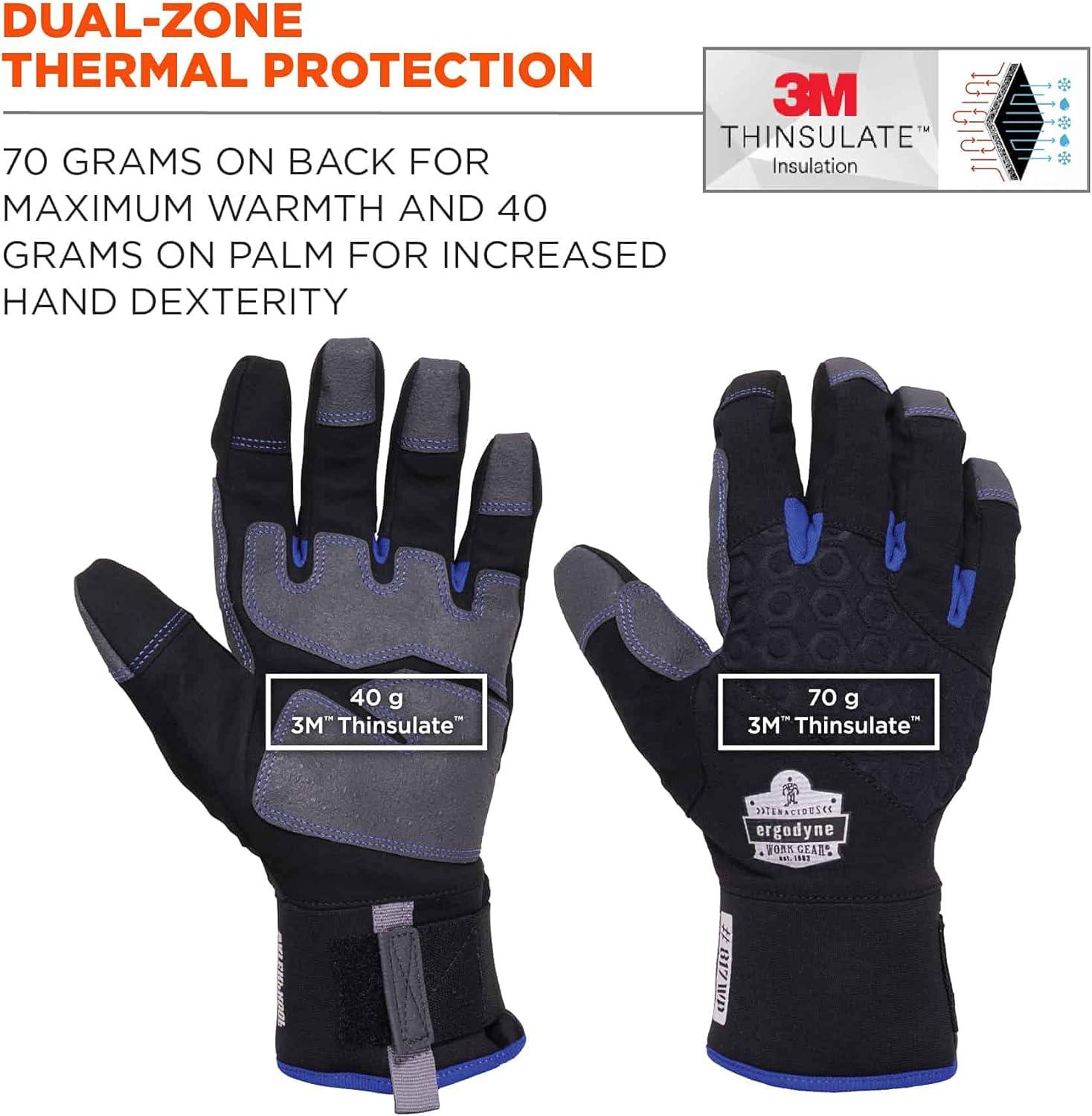 imageErgodyne unisex adult Reinforced Thermal Waterproof Winter Work Gloves Black Large Pack of 1 USMedium Pack of 1