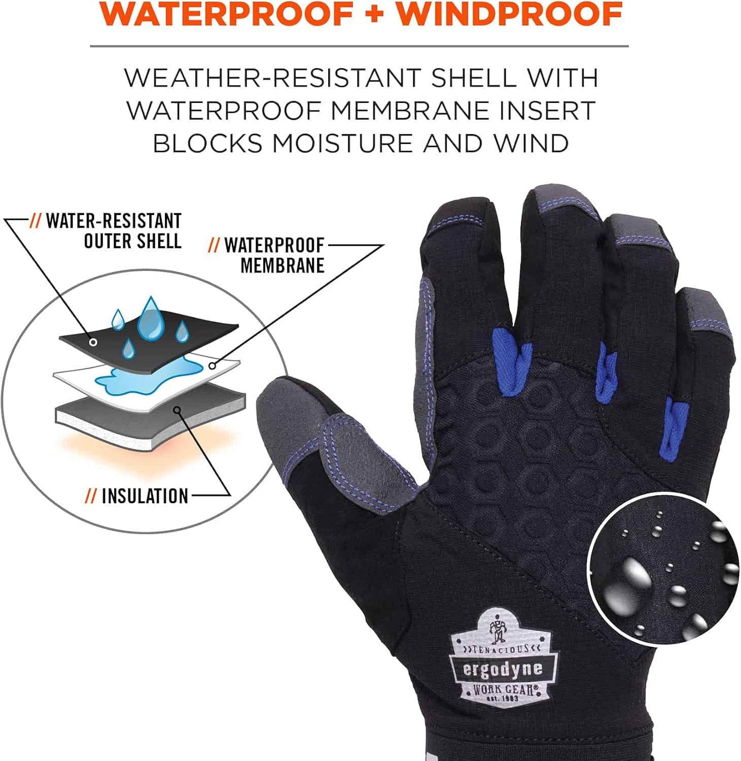 imageErgodyne unisex adult Reinforced Thermal Waterproof Winter Work Gloves Black Large Pack of 1 USSmall Pack of 1
