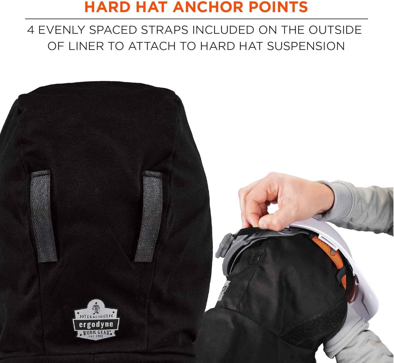 imageFR Winter Hard Hat Liner with Mouthpiece Fire Resistant Ergodyne NFerno 6876Black2Layer FR Winter Liner Shoulder  Cotton