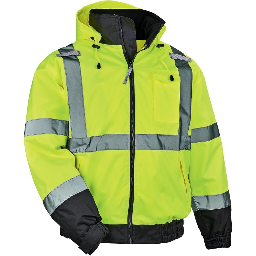 imageErgodyne unisex adult 3in1 Hivis 3 in 1 Hi Vis Winter Bomber Jacket Lime XXLargeLime