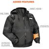 imageErgodyne GloWear 8377EV Reflective Winter Bomber Jacket Enhanced Visibility for Night or Low Light Conditions Thermal Insulation Water Resistant  Black  XXLargeSmall