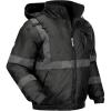 imageErgodyne GloWear 8377EV Reflective Winter Bomber Jacket Enhanced Visibility for Night or Low Light Conditions Thermal Insulation Water Resistant  Black  XXLargeXLarge