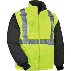 imageErgodyne GloWear 8287 High Visibility Reflective Convertible Thermal VestJacket Large LimeLime
