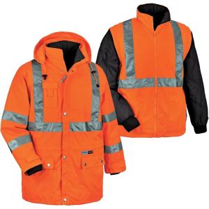 imageErgodyne GloWear 8385 ANSI High Visibility 4in1 Reflective Safety JacketOrange