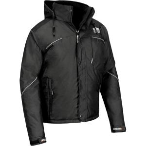 imageErgodyne Standard Winter Work Jacket Workwear Outerwear Thermal Insulation Removable Hood Black 3XLargeLarge