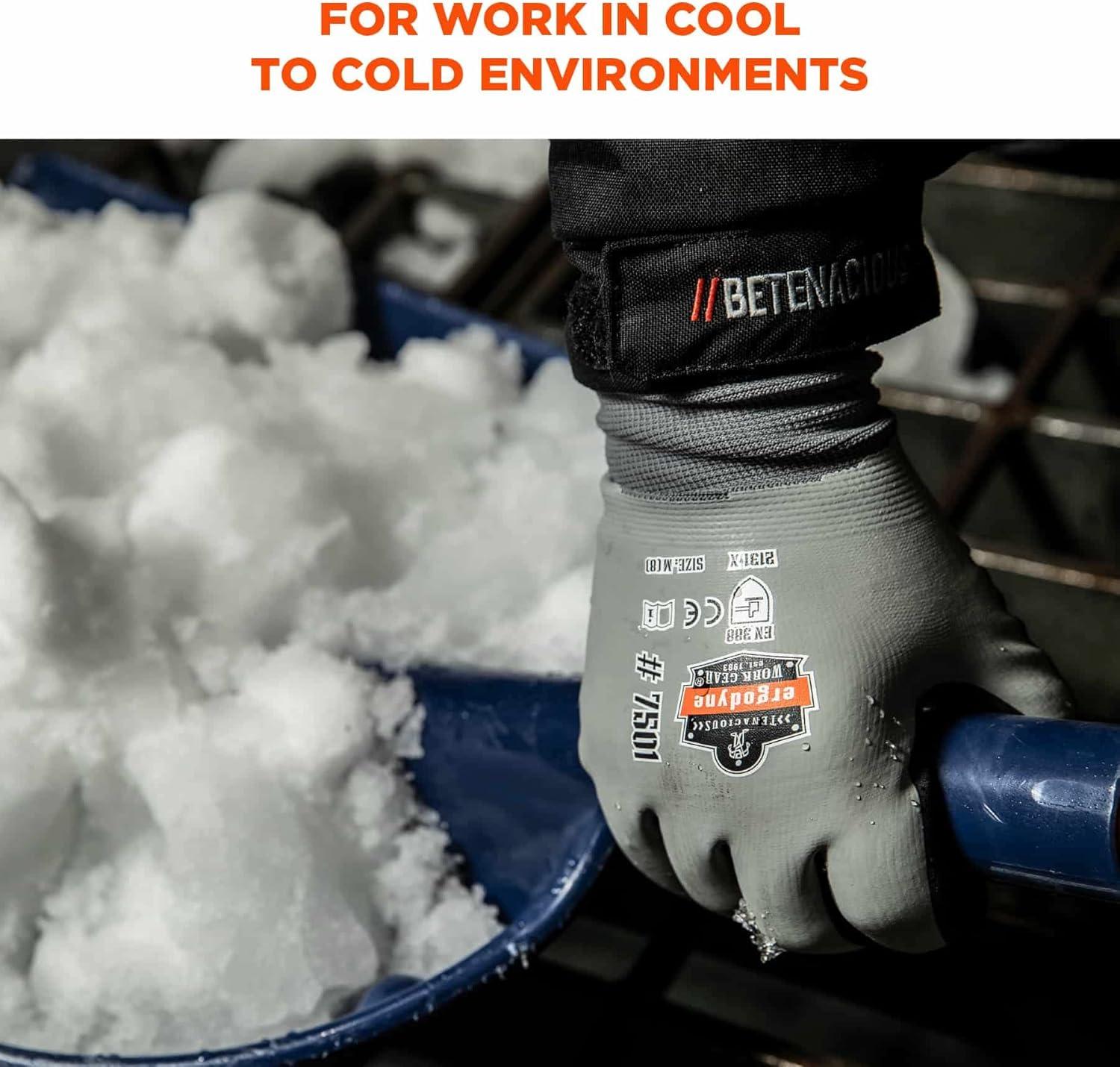 imageErgodyne ProFlex 7501 Coated Waterproof Winter Work Gloves Gray Medium 1 PairXLarge 1 pair