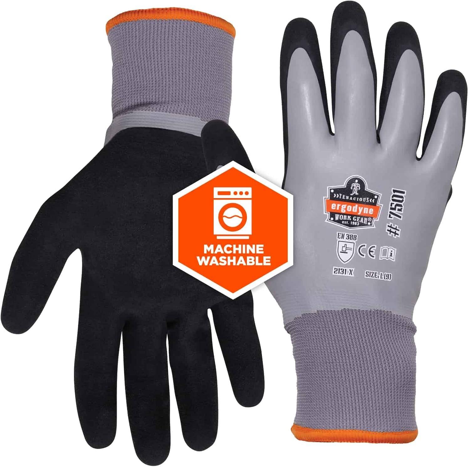 imageErgodyne ProFlex 7501 Coated Waterproof Winter Work Gloves Gray Medium 1 PairXLarge 1 pair