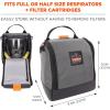 imageErgodyne Arsenal 5185 Respirator Mask Storage Bag Fits Half and Full Face Respirators Zipper and Magnetic ClosureGray
