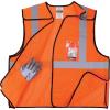 imageErgodyne GloWear 8216BA ANSI High Visibility Breakaway Reflective Safety Vest with ID Badge Holder Lime SmallMediumOrange