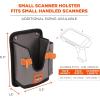 imageErgodyne Squids 5543 Barcode Scanner Holder Equipment Mount for Gun Grip Mobile Computers Handheld Bar Code Scanners Fastener Straps to Attach to Forklift Gray LargeS