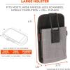 imageErgodyne Squids 5544 Barcode Scanner Holster Pouch for Phone Size Mobile Computers Handheld Bar Code Scanners Holder Belt Clip and Equipment Loop Attachment Gray LargeL