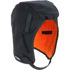 imageErgodyne  16860 Winter Hard Hat Liner Flame Resistant Outer Shell Thermal Fleece Lining Chin Length NFerno 6860 BlackChin Length