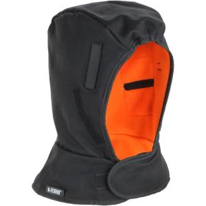 imageErgodyne  16860 Winter Hard Hat Liner Flame Resistant Outer Shell Thermal Fleece Lining Chin Length NFerno 6860 BlackShoulder Length