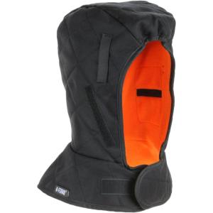imageErgodyne  16877 Winter Hard Hat Liner Flame Resistant Outer Shell Insulated Shoulder Length NFerno 6877 BlackShoulder Length