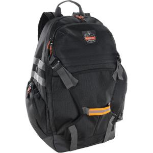 imageErgodyne Arsenal 5188 Work Gear Jobsite Backpack with Hard Hat Storage Padded Shoulder Straps 39L CapacityBlack Large