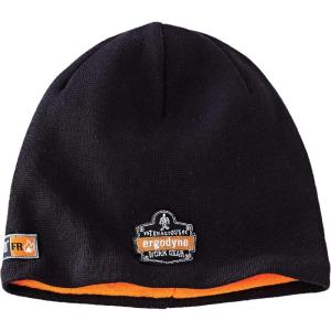 imageErgodyne NFerno 6820 Fire Resistant Thermal Knit Beanie Cap BlackBlackOrange