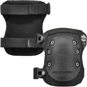 imageErgodyne ProFlex 335 Slip Resistant Rubber Cap Knee Pads Black Buckle ClosureBuckle Closure
