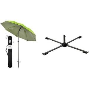 imageErgodyne SHAX Lightweight Work Umbrella with Stand Portable Sun Shade Lime