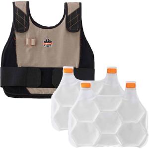 imageErgodyne unisex adult Premium Phase Change  Packs FR Cooling Ice Vest Khaki LargeXLarge USKhaki