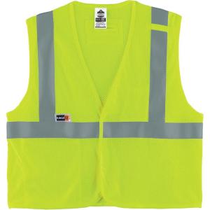 imageErgodyne unisexadult Glowear 8263frhl Hivis Fr Safety Vest  Class 2 Nfpa 70e Mesh Hook ampamp Loop EconomyLime