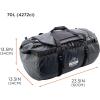 imageErgodyne Arsenal 5030S Small Tarpaulin Water Resistant Duffel Bag w Removable Shoulder Straps  BlackSmall