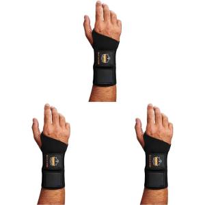imageErgodyne  16622 ProFlex 675 Ambidextrous DoubleStrap Wrist Support Black Small1 Count Pack of 3