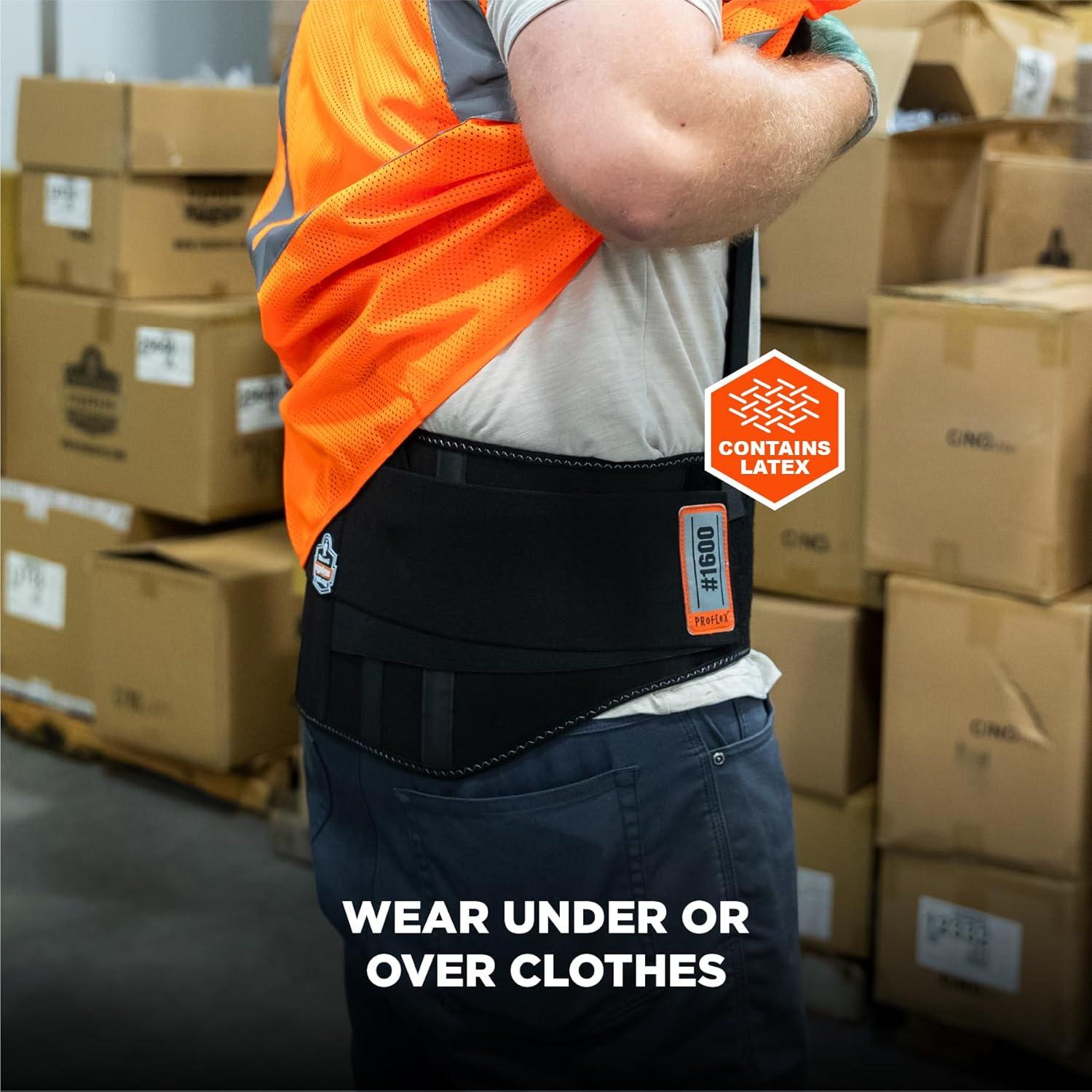 imageErgodyne ProFlex 1600 Back Support Brace 9quot Extended Support High Cut Front For Mobility XLBlackSmall