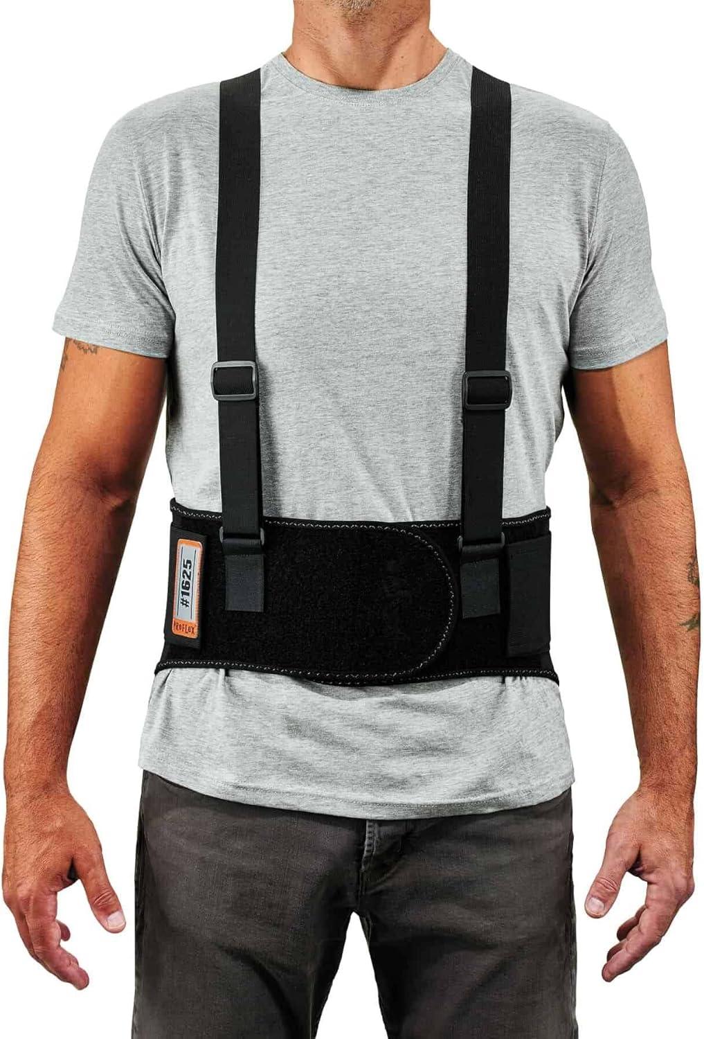 imageErgodyne ProFlex 1625 Back Support Brace Stays and Rubber Webbing for Snug Fit Removeable Straps AdjustableBlackSmall2XLarge