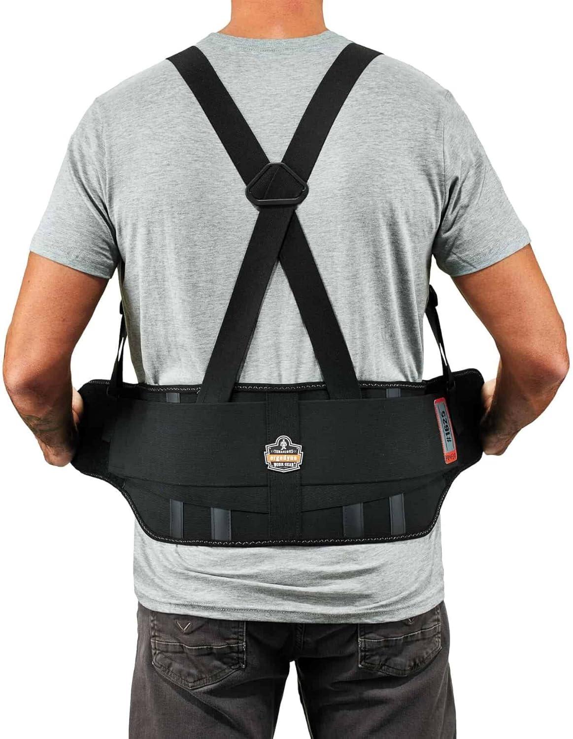 imageErgodyne ProFlex 1625 Back Support Brace Stays and Rubber Webbing for Snug Fit Removeable Straps AdjustableBlackSmall3XLarge