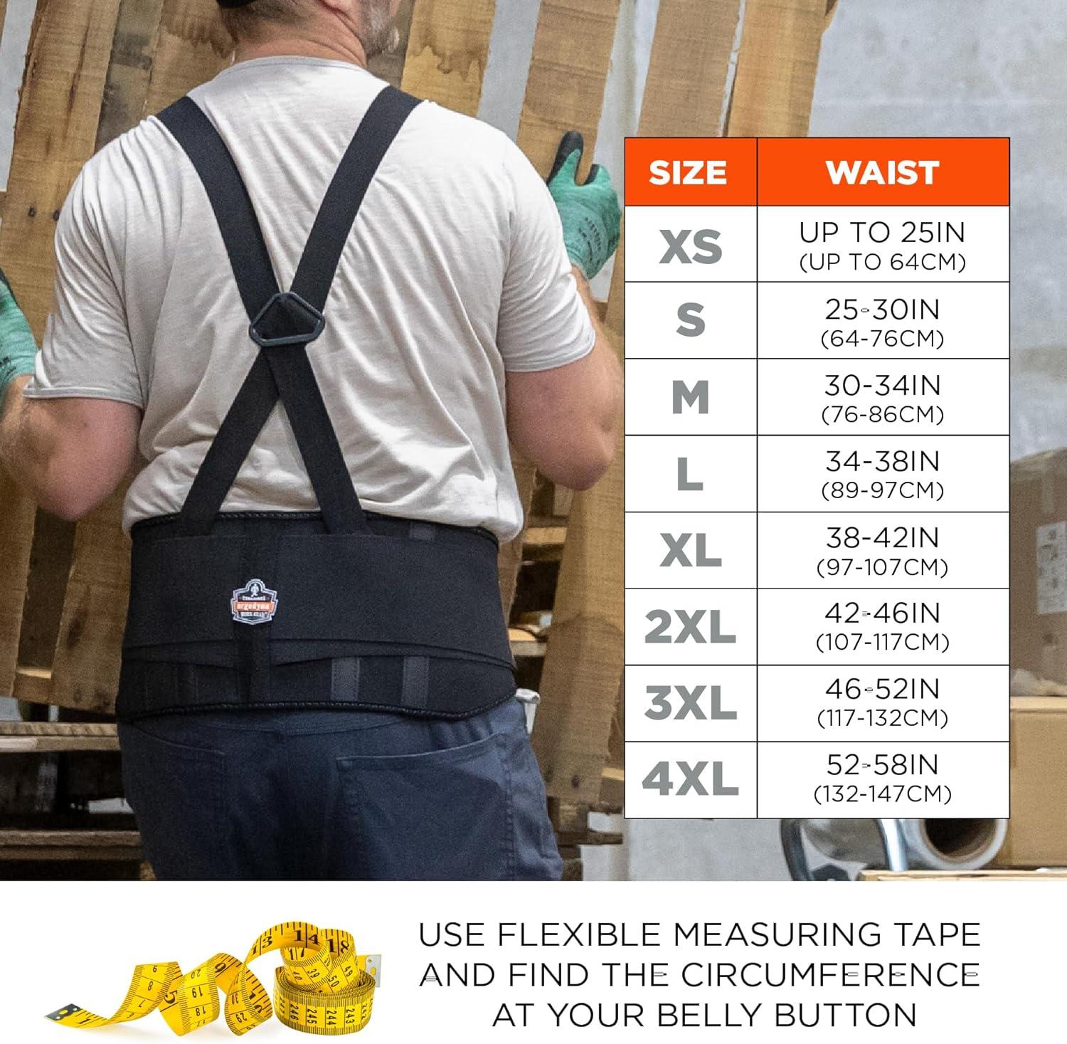 imageErgodyne ProFlex 1625 Back Support Brace Stays and Rubber Webbing for Snug Fit Removeable Straps AdjustableBlackSmall3XLarge