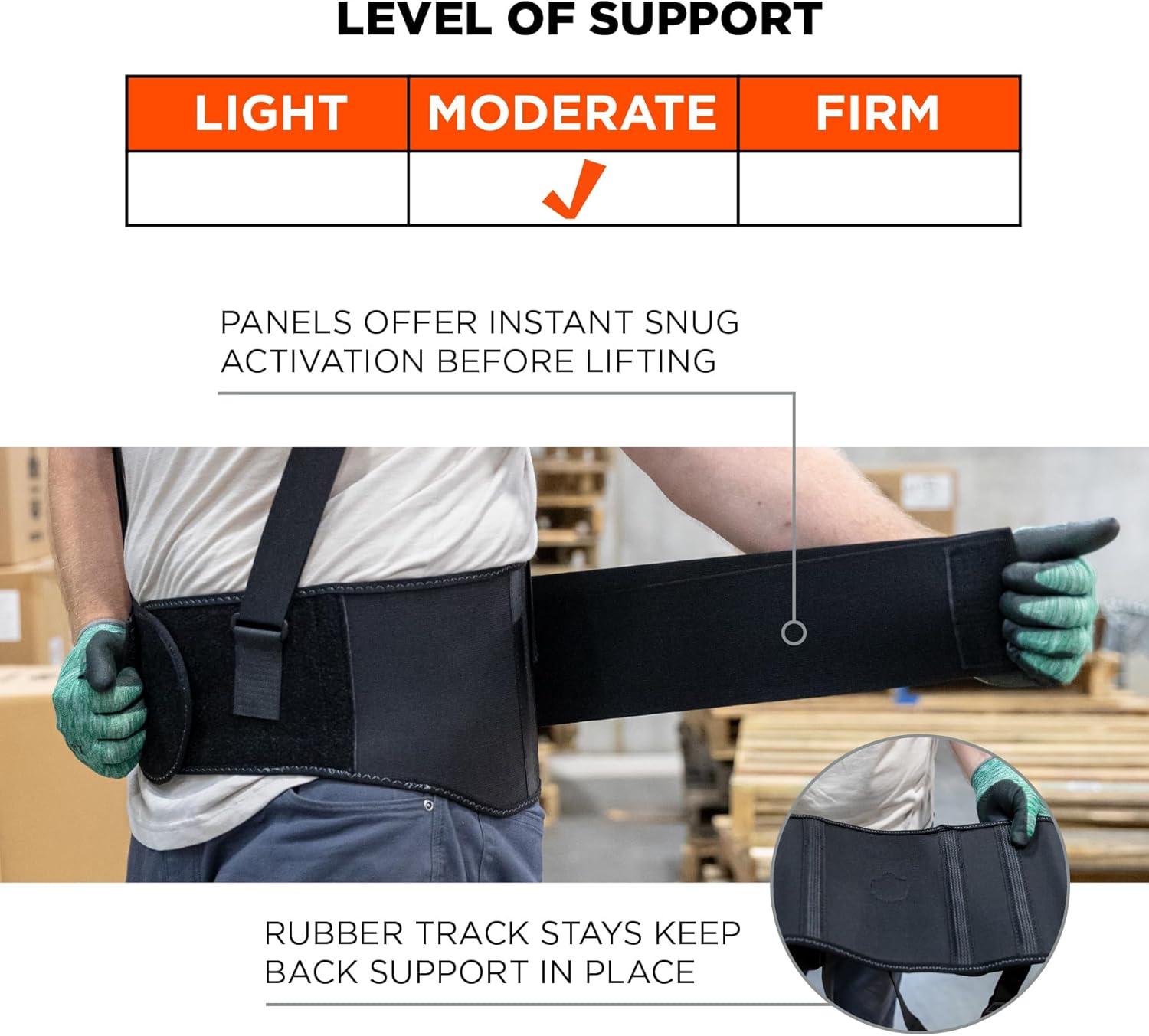 imageErgodyne ProFlex 1625 Back Support Brace Stays and Rubber Webbing for Snug Fit Removeable Straps AdjustableBlackSmallMedium