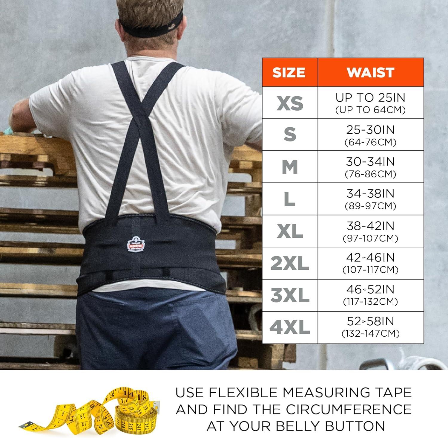 imageErgodyne ProFlex 1650 Back Support Belt 75quot Elastic Adjustable Removeable Straps Small Black3XLarge Pack of 1